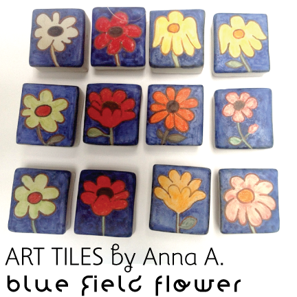 Art Tiles ~Blue Field Flower